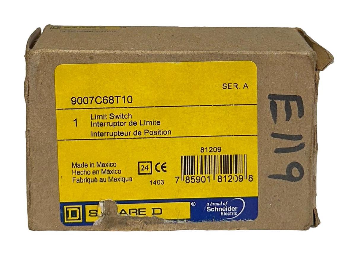 Used SQUARE D 9007-C68T10 / 9007C68T10 LIMIT SWITCH SERIES A TYPE T10 HEAD NSMP
