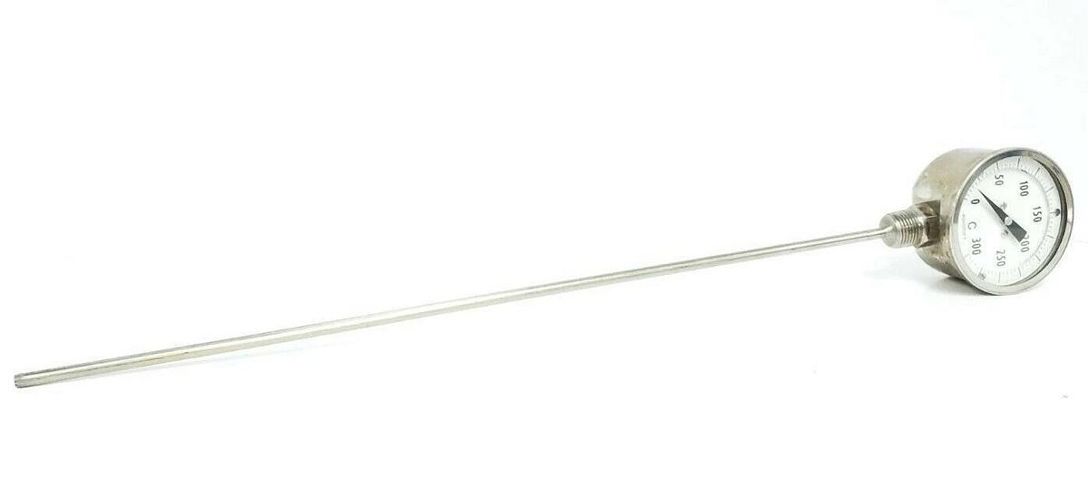 Used ASHCROFT TEMPERATURE SENSOR / THERMOMETER, 0-300DEG. C., ~43.5CM PROBE LENGTH