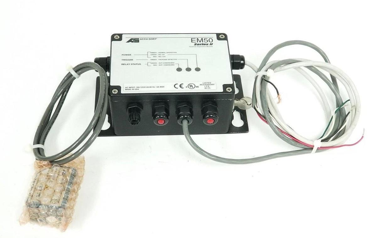 Used ACCU-SORT EM-50 SCANNER MODULE SER. II W/ 10B00-05-EM BARCODE SCANNER