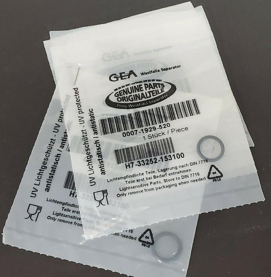 Used LOT OF 5 NEW GEA WESTFALIA 0007-1929-520 O-RINGS 00071929520
