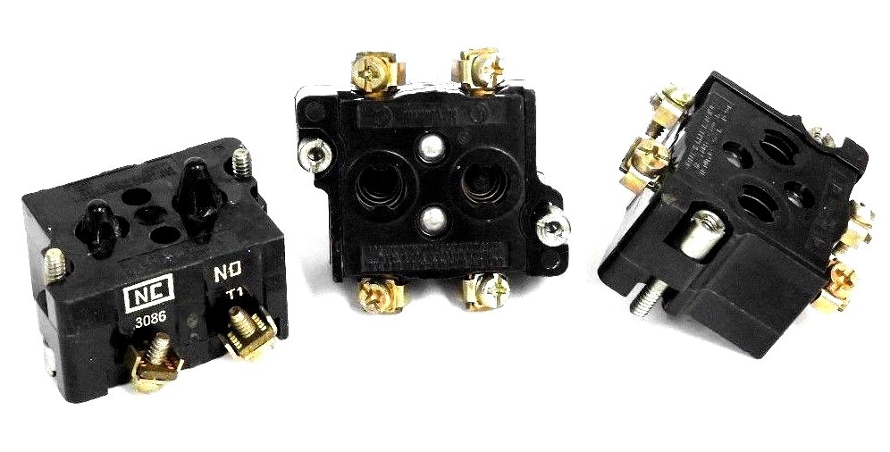Used LOT OF 3 CUTLER HAMMER 10250T HEAVY DUTY CONTACT BLOCKS 600V MAX