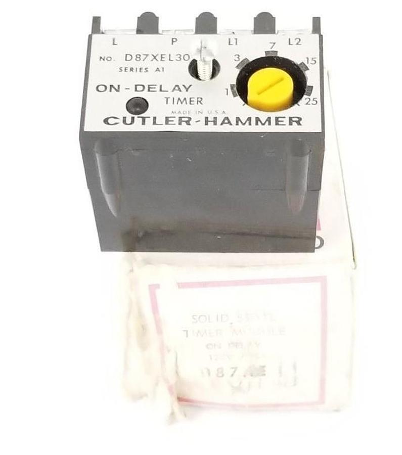 Used CUTLER HAMMER D87XEL30 ON DELAY TIMER 120V 30 SEC. SER. A1