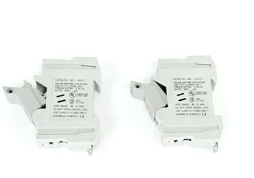 Used LOT OF 2 COOPER BUSSMANN CHCC1 FUSE HOLDERS 30A 600V