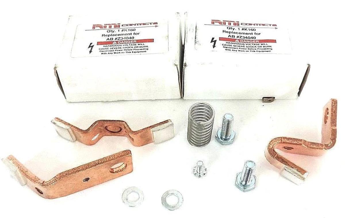 Used LOT OF 2 NIB RMI CONTACTS # K160 REPLACEMENTS FOR AB # Z34040, CONTACT KITS