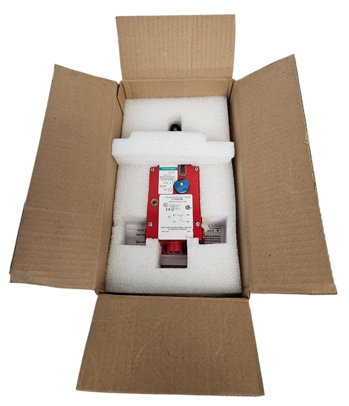 Used NIB HONEYWELL 1CPSA1B MICRO CABLE PULL SAFETY SWITCH 1NC/1N 120VAC 250FT, 1CPSA