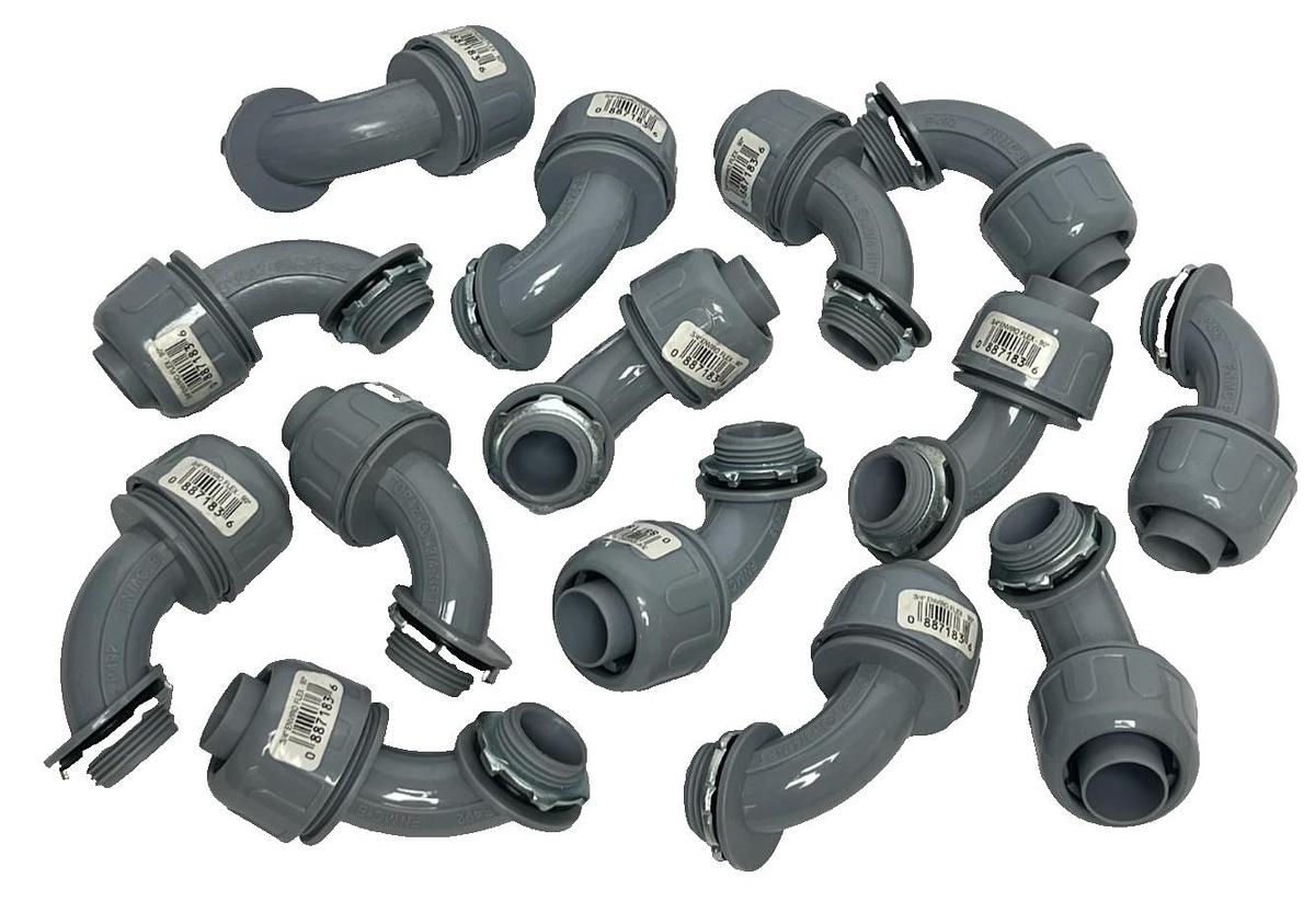 Used Lot of 14 Topaz P492B 3/4" 90 Deg. EnviroFlex Non-Metallic Liquidtight Connector