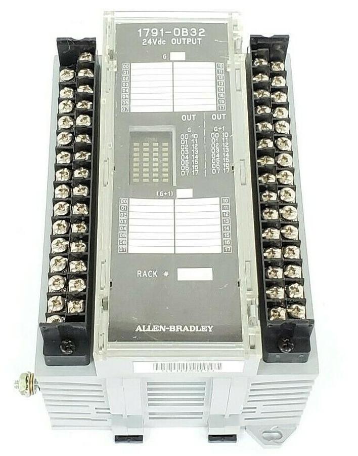 Used ALLEN BRADLEY 1791-0B32 I/O BLOCK 24VDC SER. B, P/N: 96333472 REV. C01