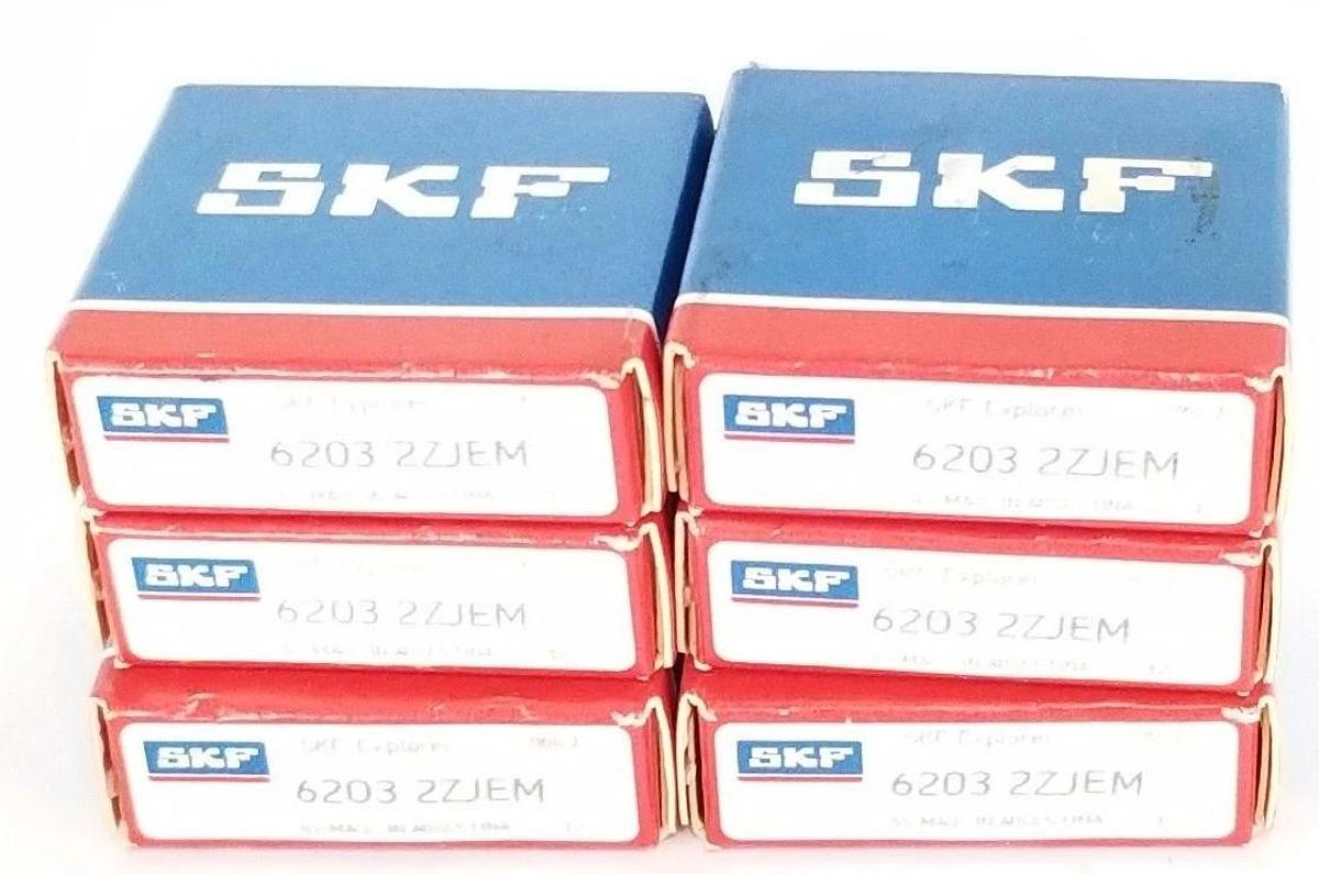 Used LOT OF 6 NIB SKF EXPLORER 6203 2ZJEM BALL BEARINGS