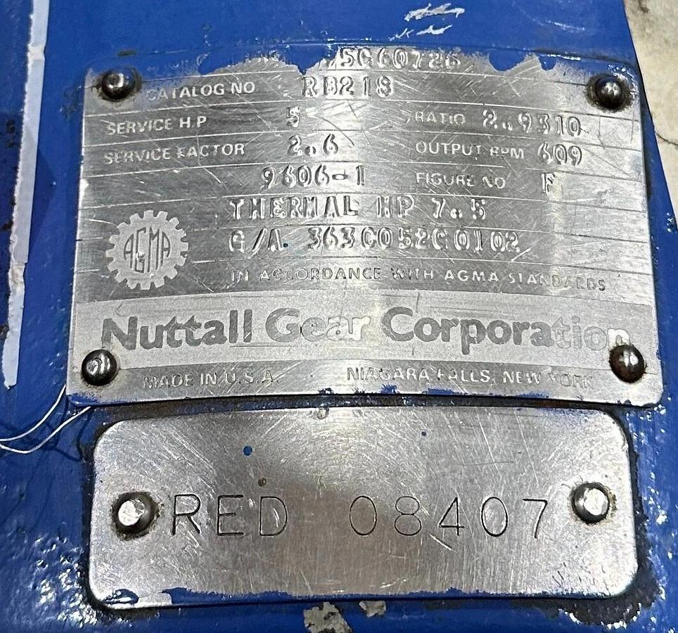 Refurbished NUTTALL GEAR 95660726 / RB218 GEAR REDUCER 2.9310:1 RATIO 5/7.5HP 9606-1 REMAN