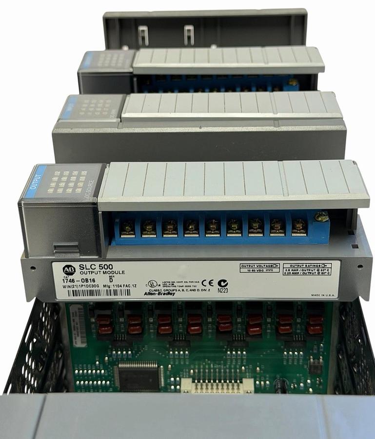 Used ALLEN BRADLEY 1746-A10 /B SLC 500 10-SLOT CHASSIS 1746-P2 /C POWER SUPPLY & MORE