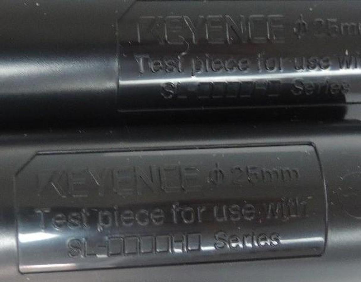 Used LOT OF 7 NEW KEYENCE 25MM TEST PIECES FOR USE WITH SL-0000H0 SERIES