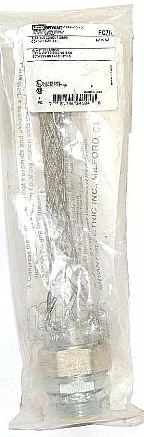 Used NEW HUBBELL FC75 FLEXIBLE CONDUIT GRIPS CONDUIT SIZE: 3/4''