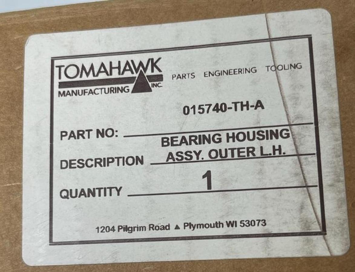 Used NEW Tomahawk 015740-TH-A Bearing Housing Assembly Outer L.H. | Genuine OEM Part