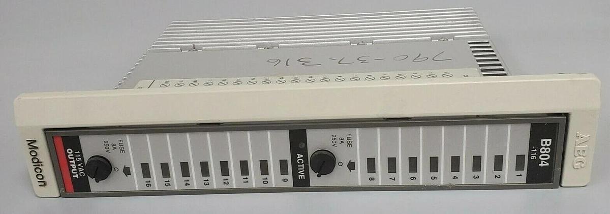 Used MODICON AS-B804-116 OUTPUT MODULE 800 I/O 115VAC OUT 16PT R/N: H