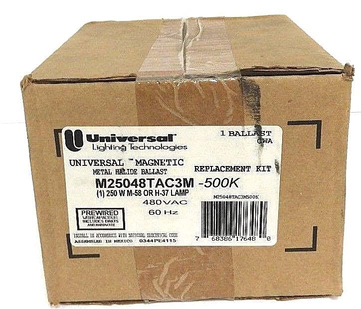 NIB UNIVERSAL LIGHTING M25048TAC3M-500K MAGNETIC METAL HALIDE BALLAST