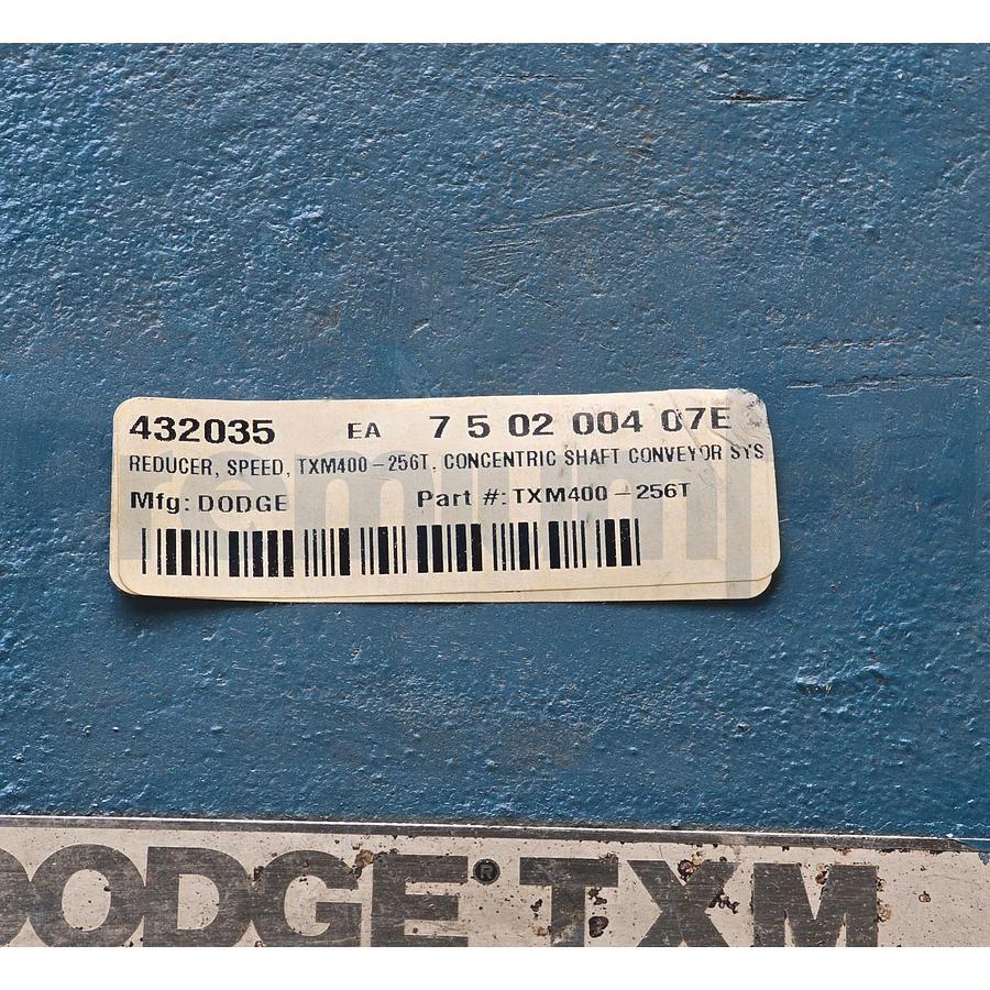 Used Dodge TXM-400 | TXM400-256T TXM Gear Reducer Ratio 9.137 192RPM REMAN.