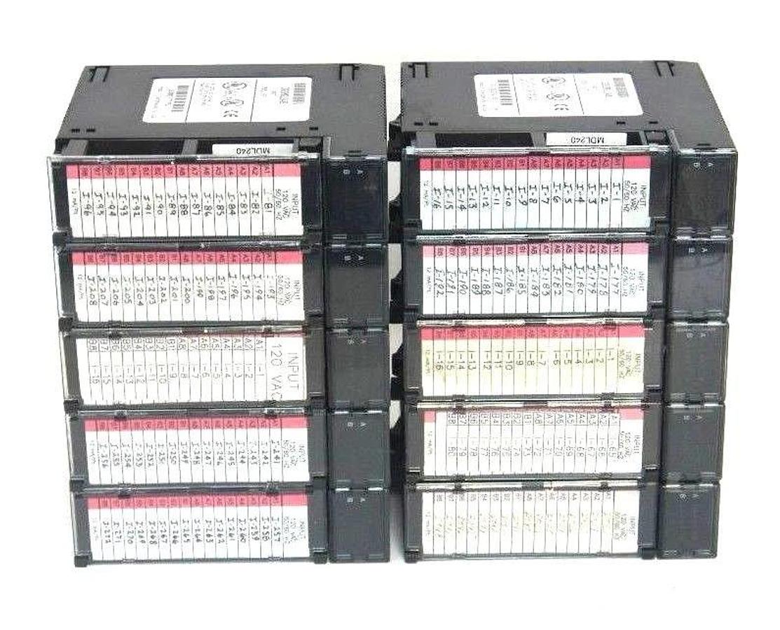 Used LOT OF 10 GE FANUC IC693MDL240E INPUT MODULES 120VAC, 16POINT