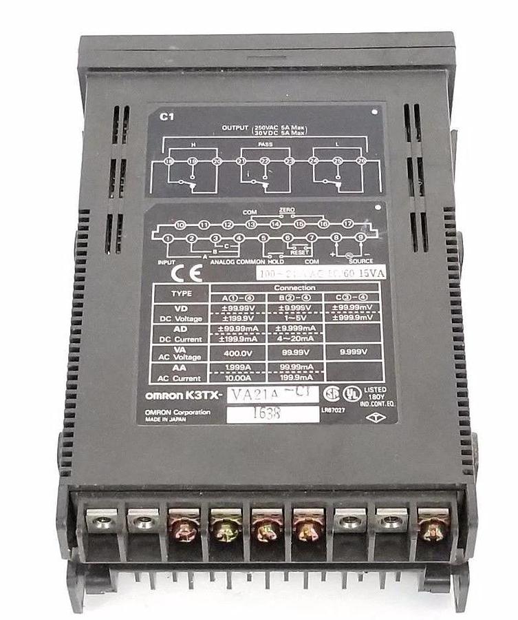 Used OMRON K3TXVA21A METER PANEL MOUNT 0-50VDC, 100~240VAC 50/60HZ