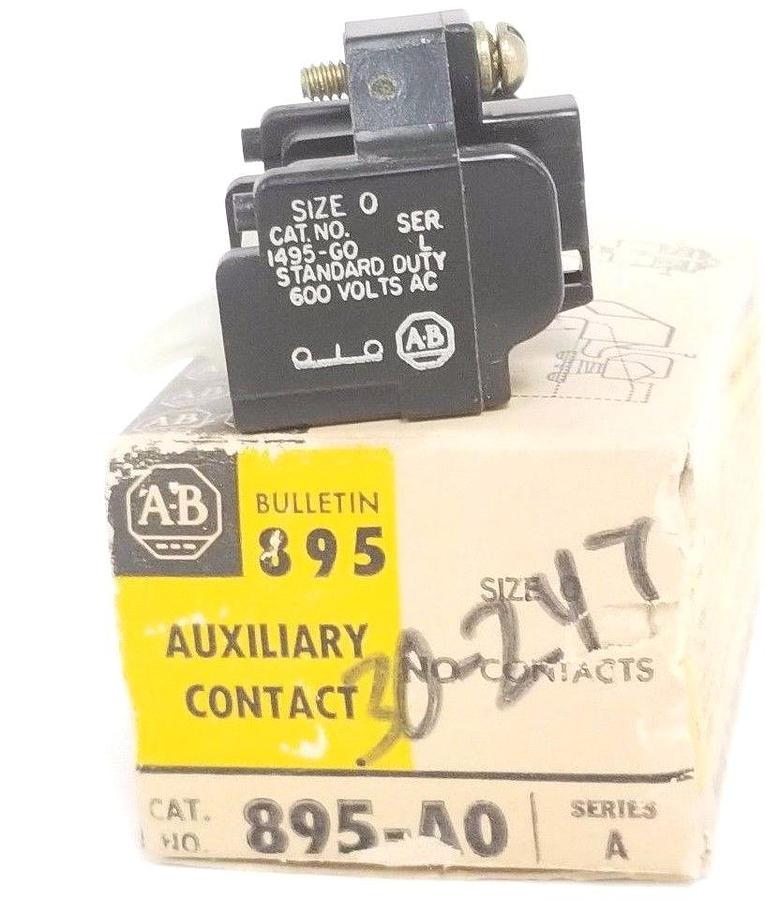 Used NIB ALLEN BRADLEY 1495-G0 AUXILIARY CONTACT 1495G0, SER. A