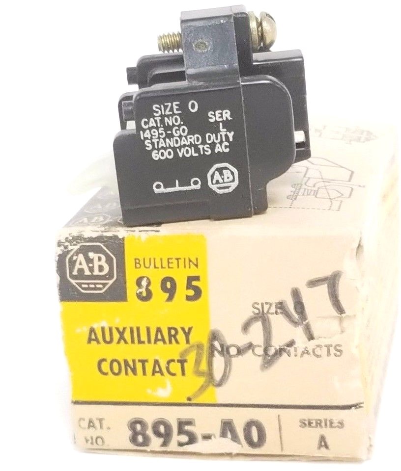Used NIB ALLEN BRADLEY 1495-G0 AUXILIARY CONTACT 1495G0, SER. A