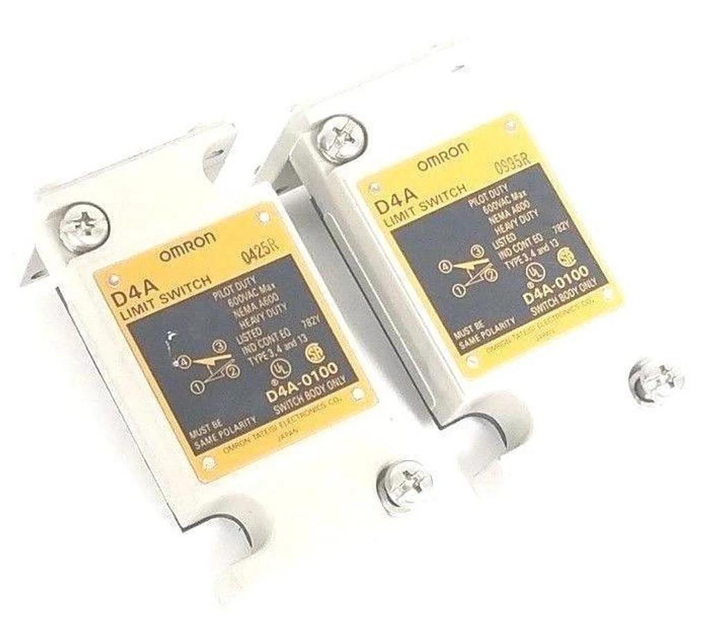 Used LOT OF 2 OMRON D4A-0100 LIMIT SWITCH BODIES D4A0100