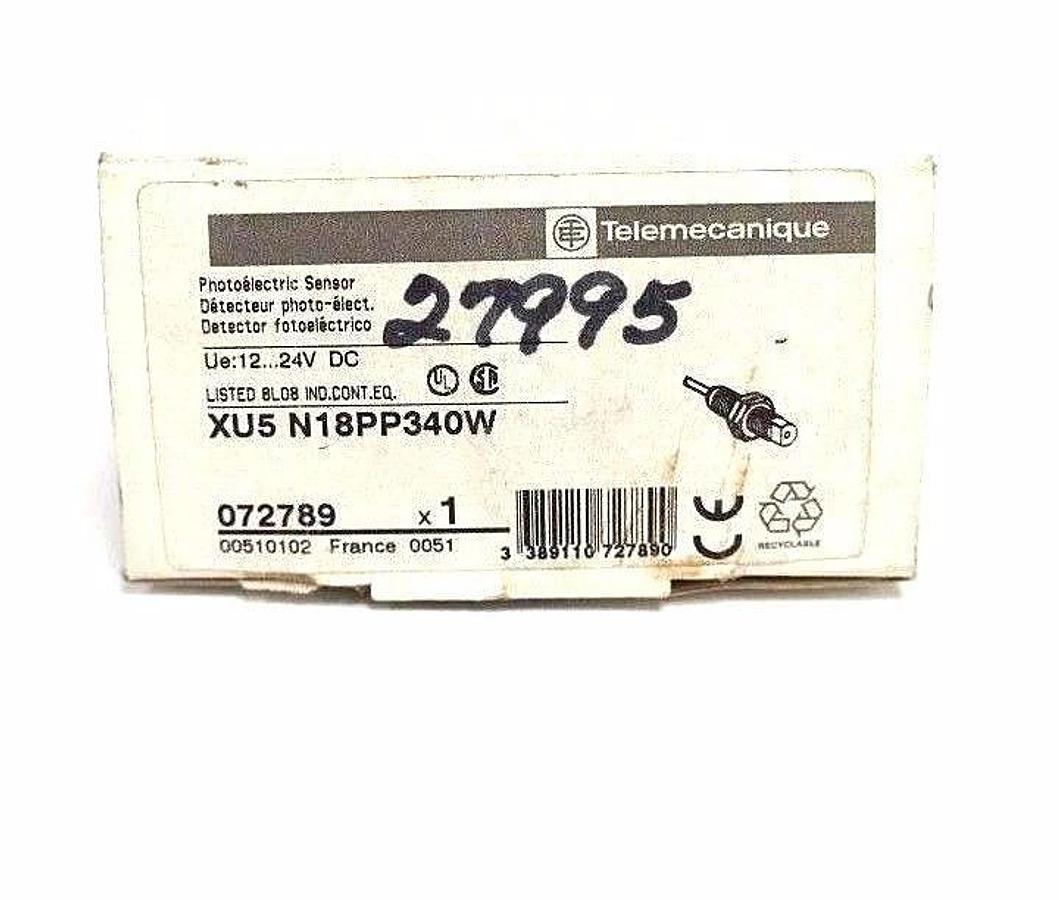 Used NIB TELEMECANIQUE XU5N18PP340W PHOTOELECTRIC SENSOR 072789 UE:12..24V