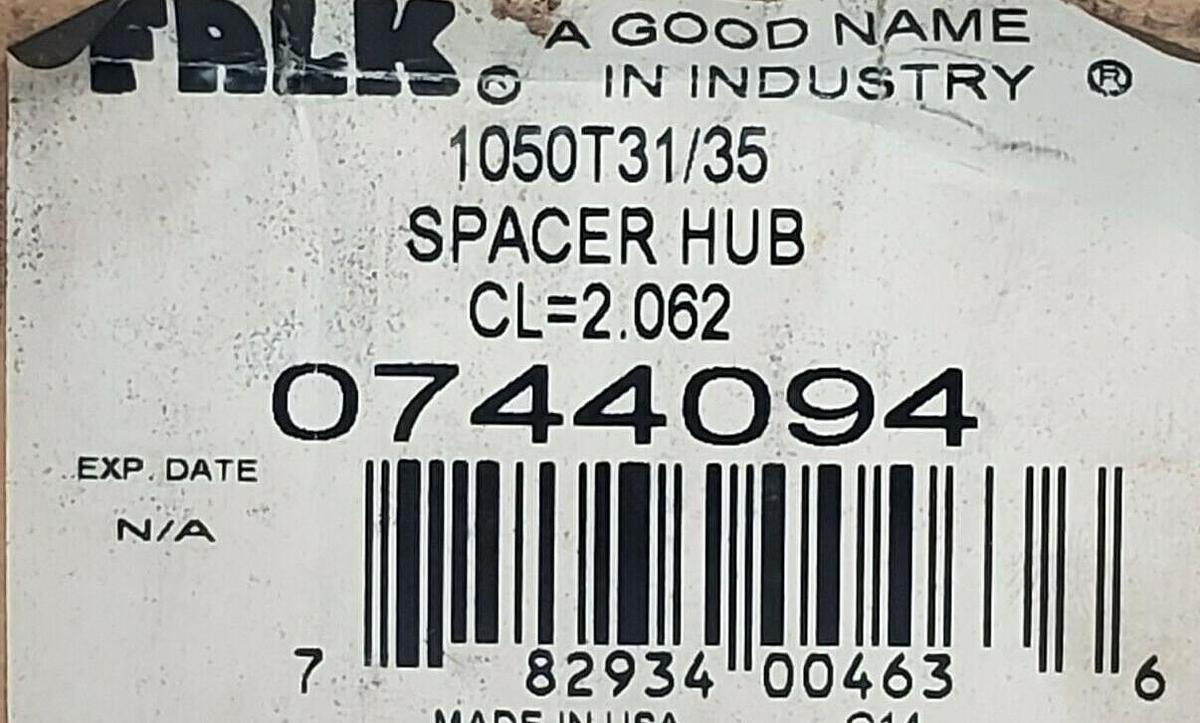 Used NIB FALK 0744094 SPACER HUB 1050T31/35 CL=2.062