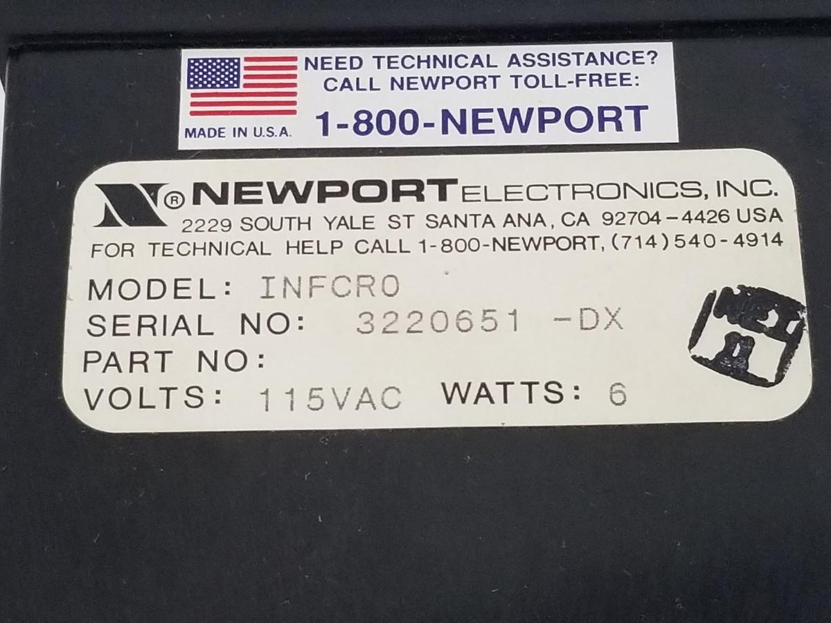 Used NEWPORT ELECTRONICS INFCR0 PANEL METER 115VAC, 6W, 11541PC-01 REV. A