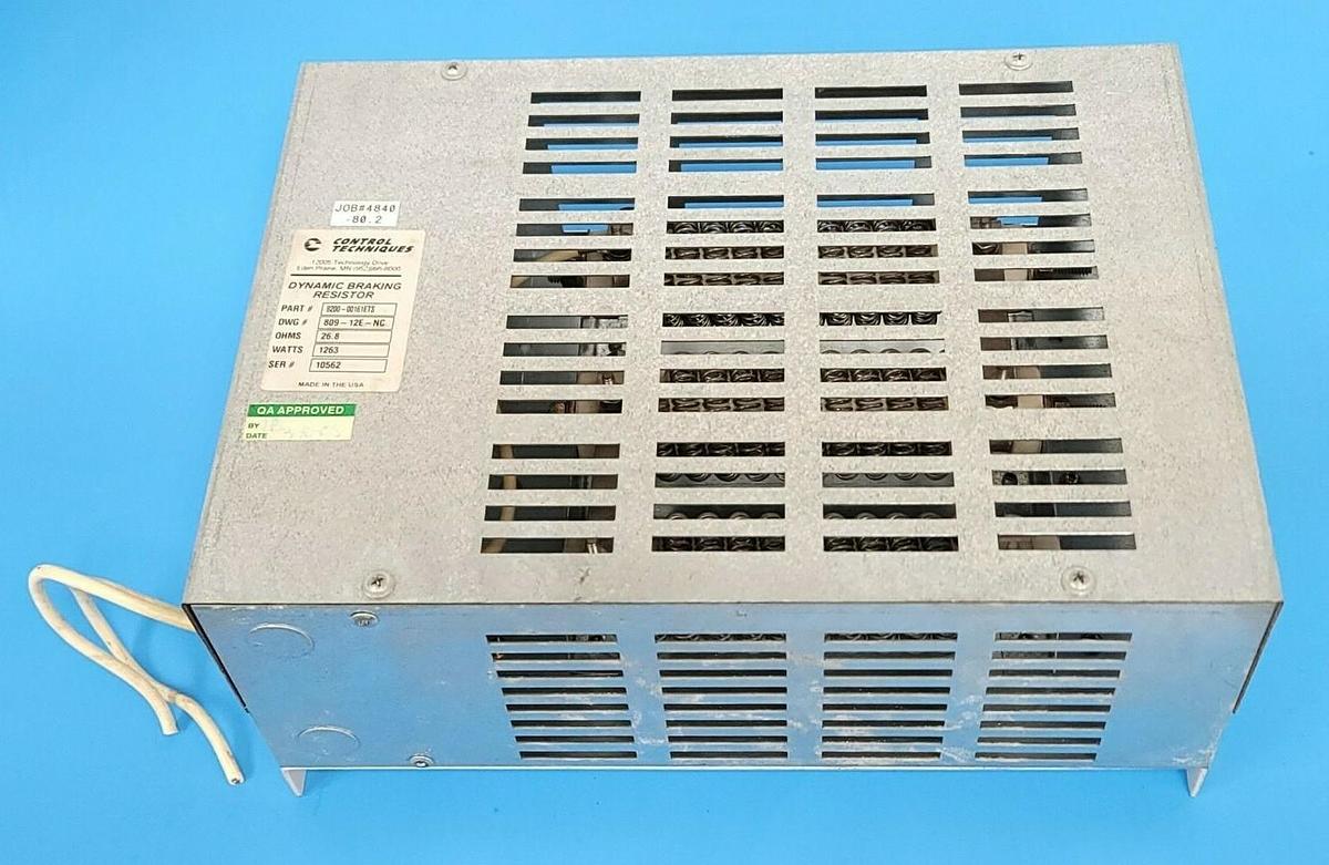 Used CONTROL TECHNIQUES 8200-00161ETS DYNAMIC BRAKING RESISTOR 26.8 OHMS 1263 WATTS