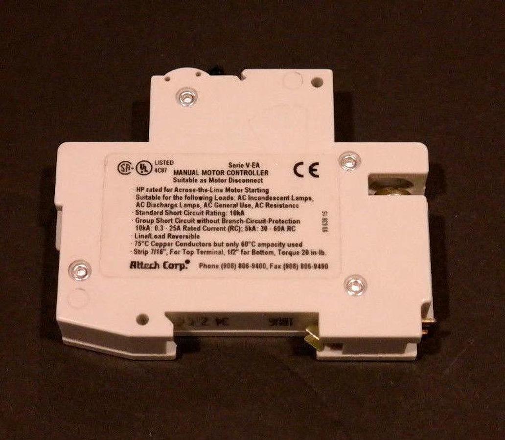 Used ALTECH SERIE V-EA MANUAL MOTOR CONTROLLER ABLSURSUM B 6A 1BU6 277VAC 10KA