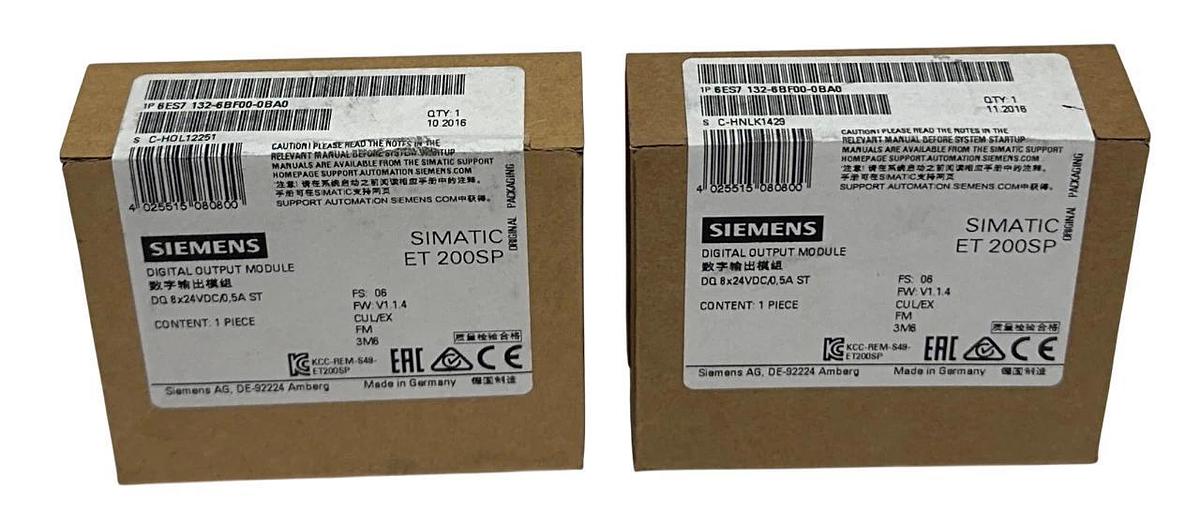 Used 2 SIEMENS 6ES7 132-6BF00-0BA0 SIMATIC ET200SP DIGITAL OUTPUT MODULES 24VDC NSFS