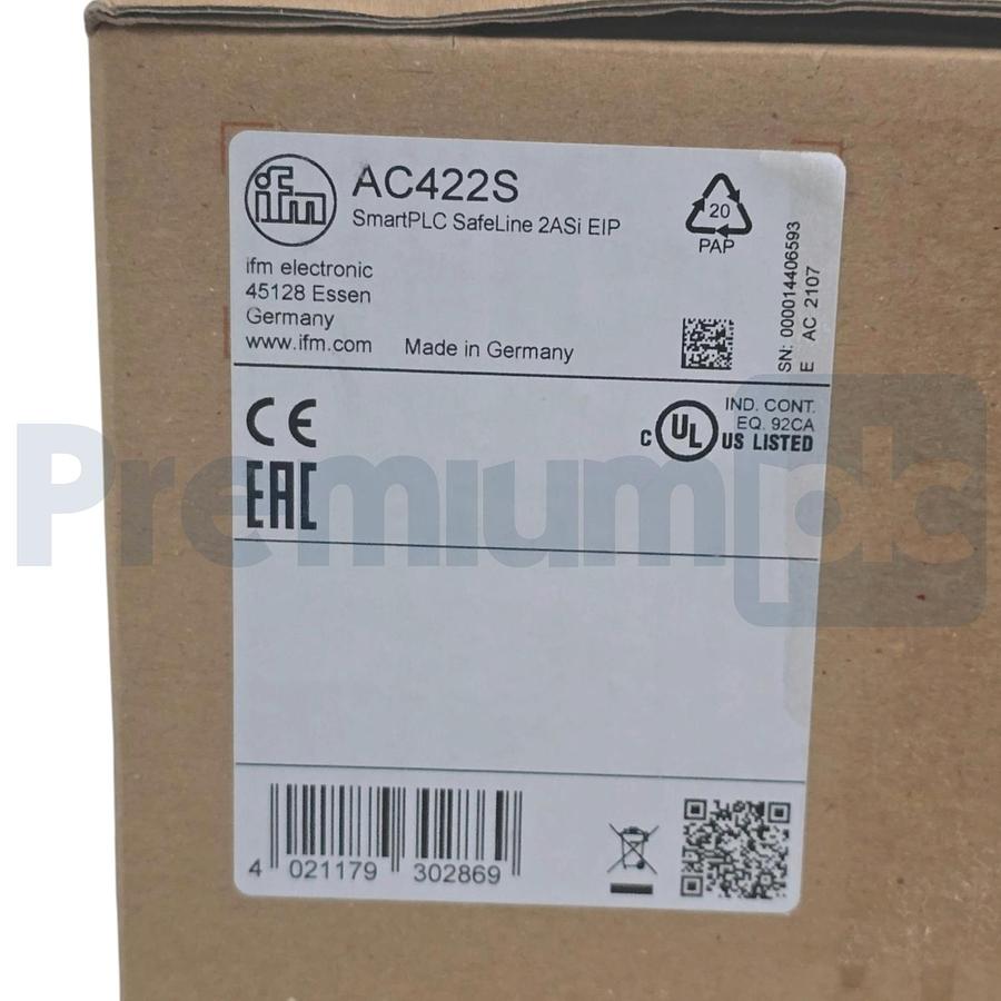 Used ifm Efector AC422S SmartPLC SafeLine 2ASi EIP Safety EtherNet/IP Gateway NSMP