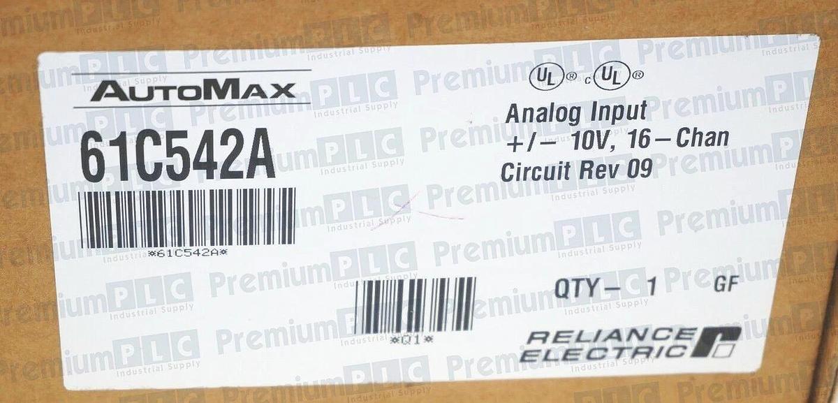 Used RELIANCE ELECTRIC 61C542A ANALOG INPUT 16-CHAN. CIRCUIT REV. 09 FACTORY SEALED