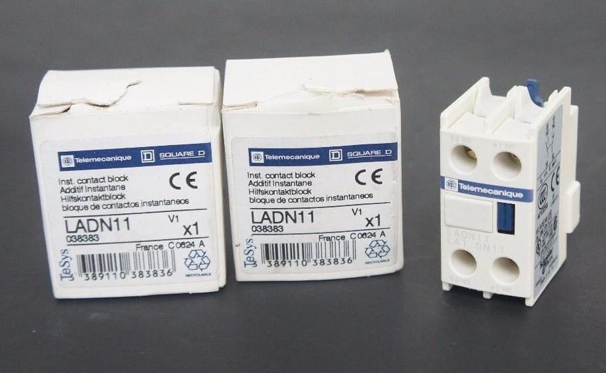 Used LOT OF 2 NIB TELEMECANIQUE LADN11 AUXILIARY CONTACT BLOCKS 038383