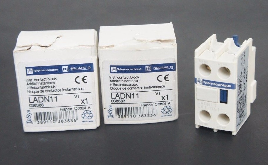 Used LOT OF 2 NIB TELEMECANIQUE LADN11 AUXILIARY CONTACT BLOCKS 038383
