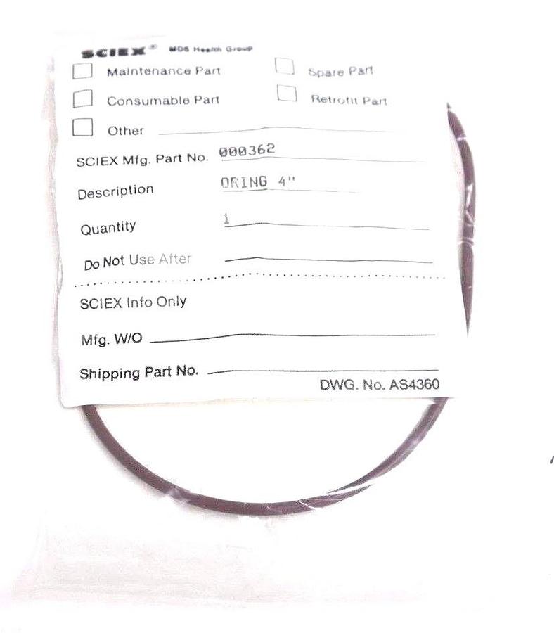 Used NEW MDX SCIEX O-RINGS FOR 001171 MIST ELIMINATOR SPR KIT 000365 000317 000362