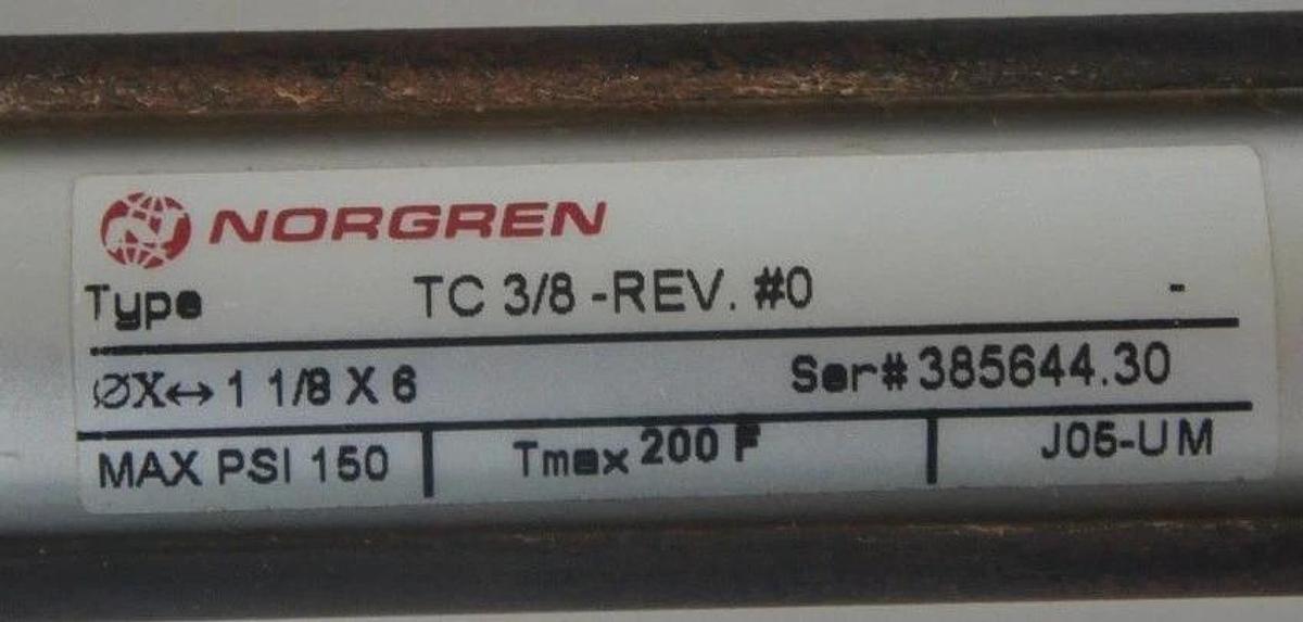 NEW NORGREN TC-3/8-REV#0 CYLINDER 1-1/8 X 6 J05-UM TC38REV0