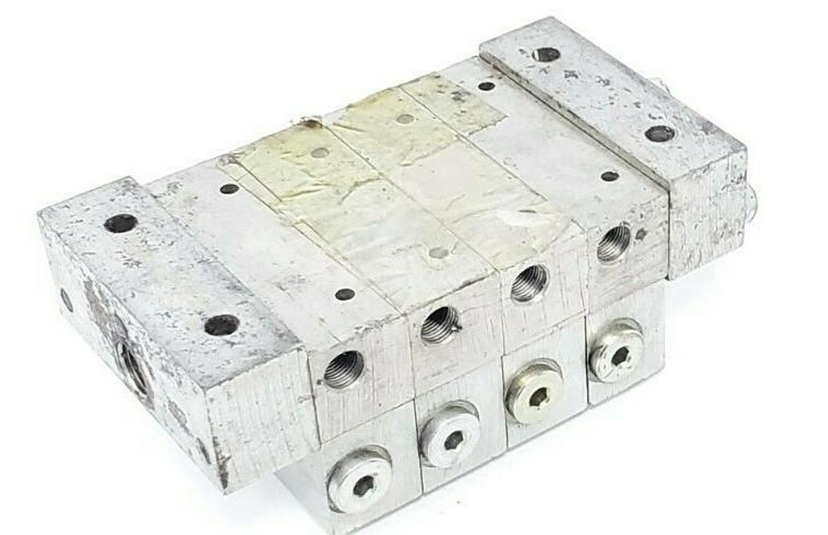Used LUBRIQUIP HDV-9-A26 MANIFOLD BLOCK VALVE ASSEMBLY MSP-5T MSP5T HDV9A26