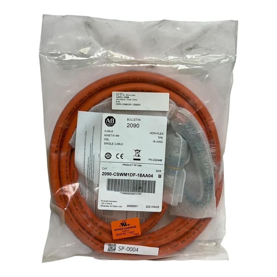 Used New Sealed Allen-Bradley 2090-CSWM1DF-18AA04 Kinetix Motor Cable 4m Ser B