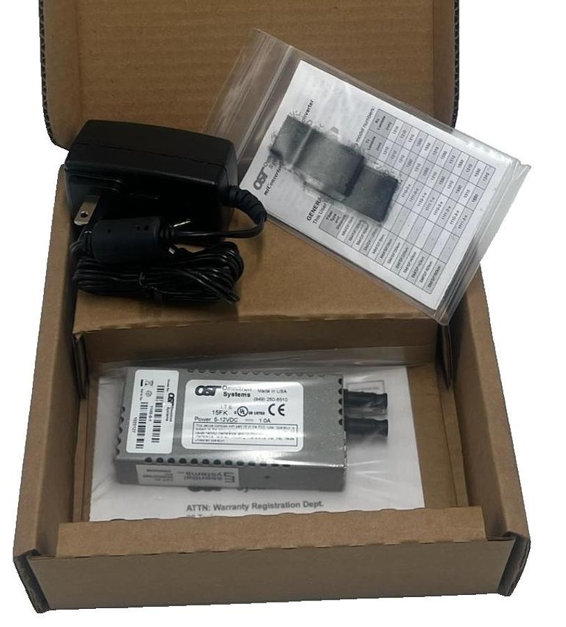 Used Omnitron 1100-0-1 miConverter 10/100 Ethernet Fiber Media Converter | ST MM 5km