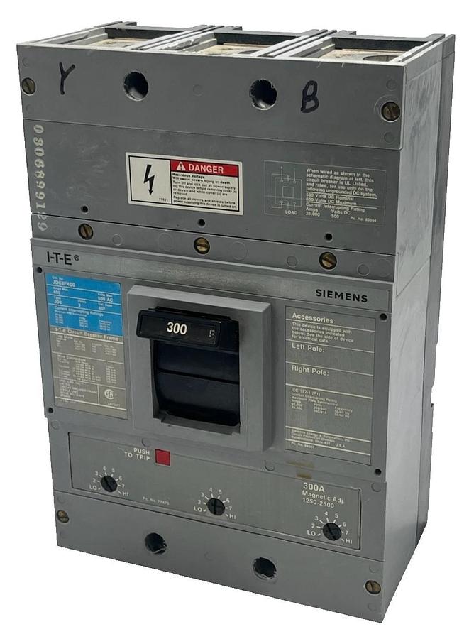 Siemens JXD63B400 Sentron Circuit Breaker 3 Pole 400 Amp 600V JXD6-A