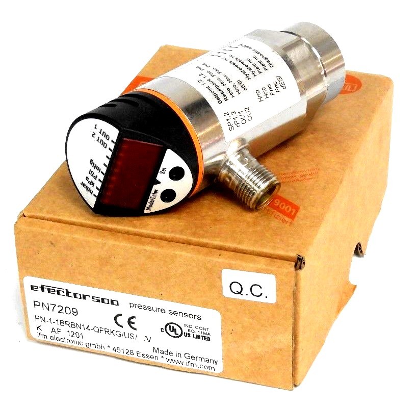 Used NIB EFFECTOR PN-1-1BRBN14-QFRKG PRESSURE SENSOR PN7209, PN11BRBN14QFRKG
