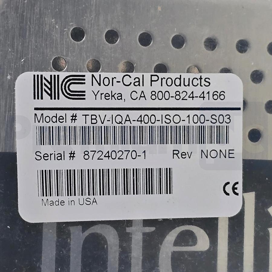 Used Nor-Cal TBV-IQA-400-ISO-100-S03 Intellisys Butterfly Valve 4" 94-G-VAC-VLV-610