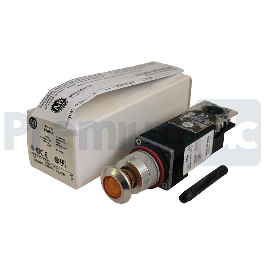 Allen-Bradley 800MR-FXNPL16AA7K /D 3-Pos Illuminated Push-Pull Unit Amber NSMP