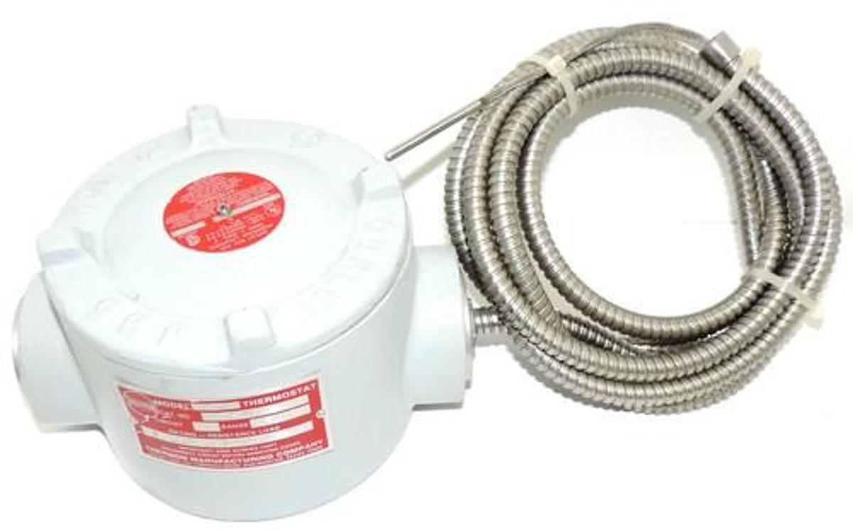 Used NEW THERNON ET7-200 THERMOSTAT. RANGE 0-200F, 14 AMP, 120-240 VAC, ET7200