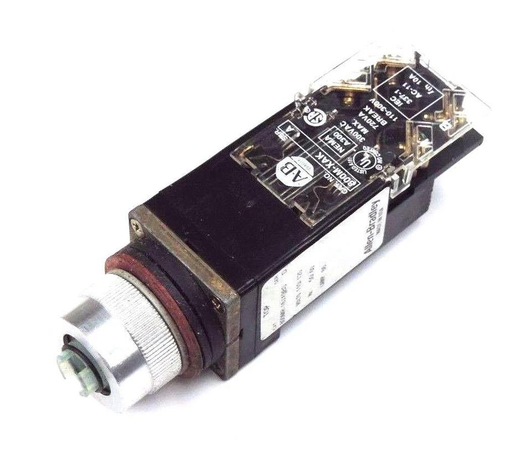 Used ALLEN BRADLEY 800MR-16JX9BS SER. D SELECTOR SWITCH 110/120V, 50/60HZ, 800M-XAK