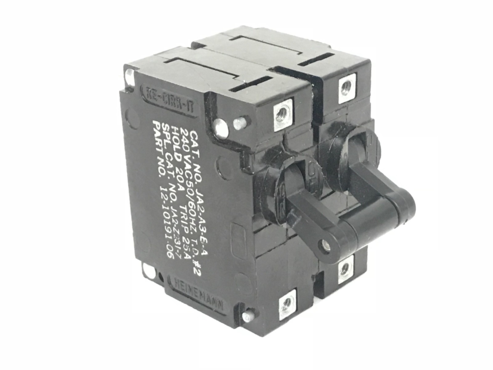Used HEINEMANN JA2-A3-B-A CIRUIT BREKAER 240VAC, JA2-Z231-7, 12-10191-06, JA2A3BA