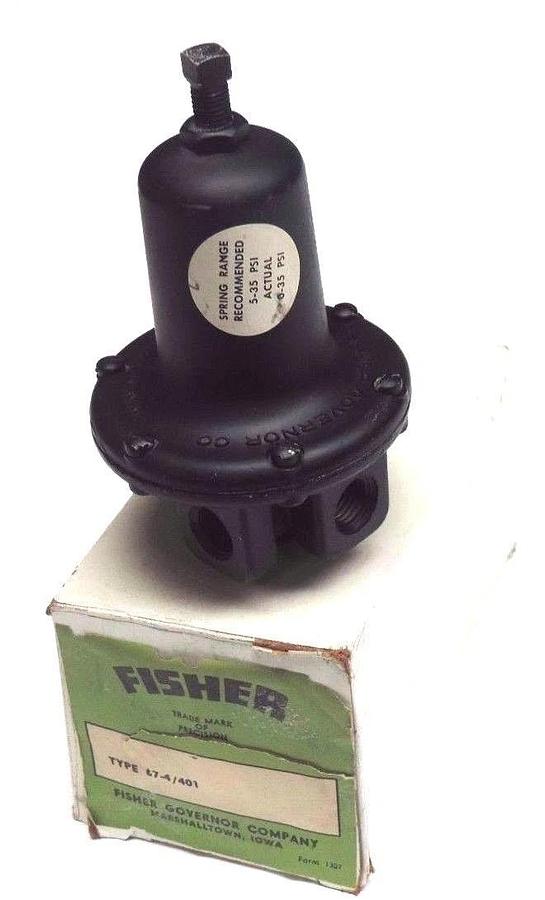 NIB FISHER TYPE 67-4/401 PRESSURE REGULATOR 5-35 PSI ACTUAL 0-35 PSI
