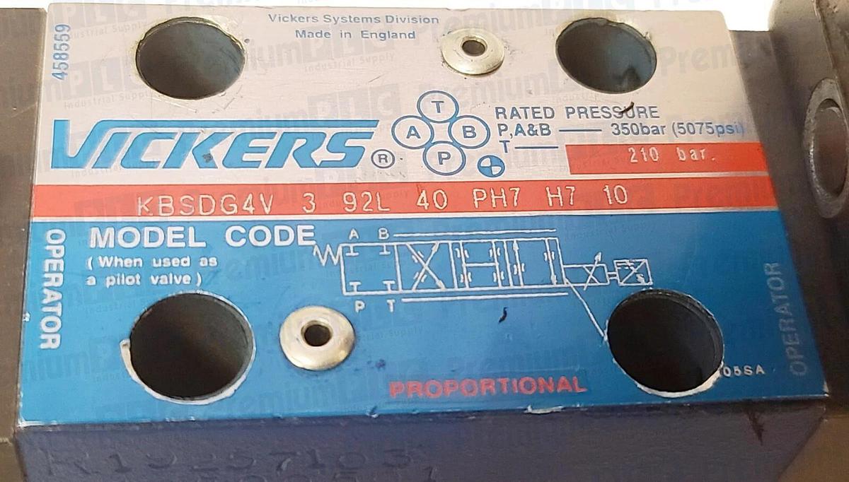 Refurbished REPAIRED EATON / VICKERS KBSDG4V-3-92L-40-PH7-H7-10 SERVO PROPORTIONAL VALVE