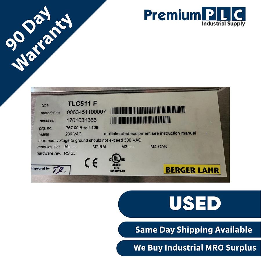Used SCHNEIDER BERGER LAHR Positec TLC511 F TWIN LINE POSITIONING CONTROLLER TLC511F
